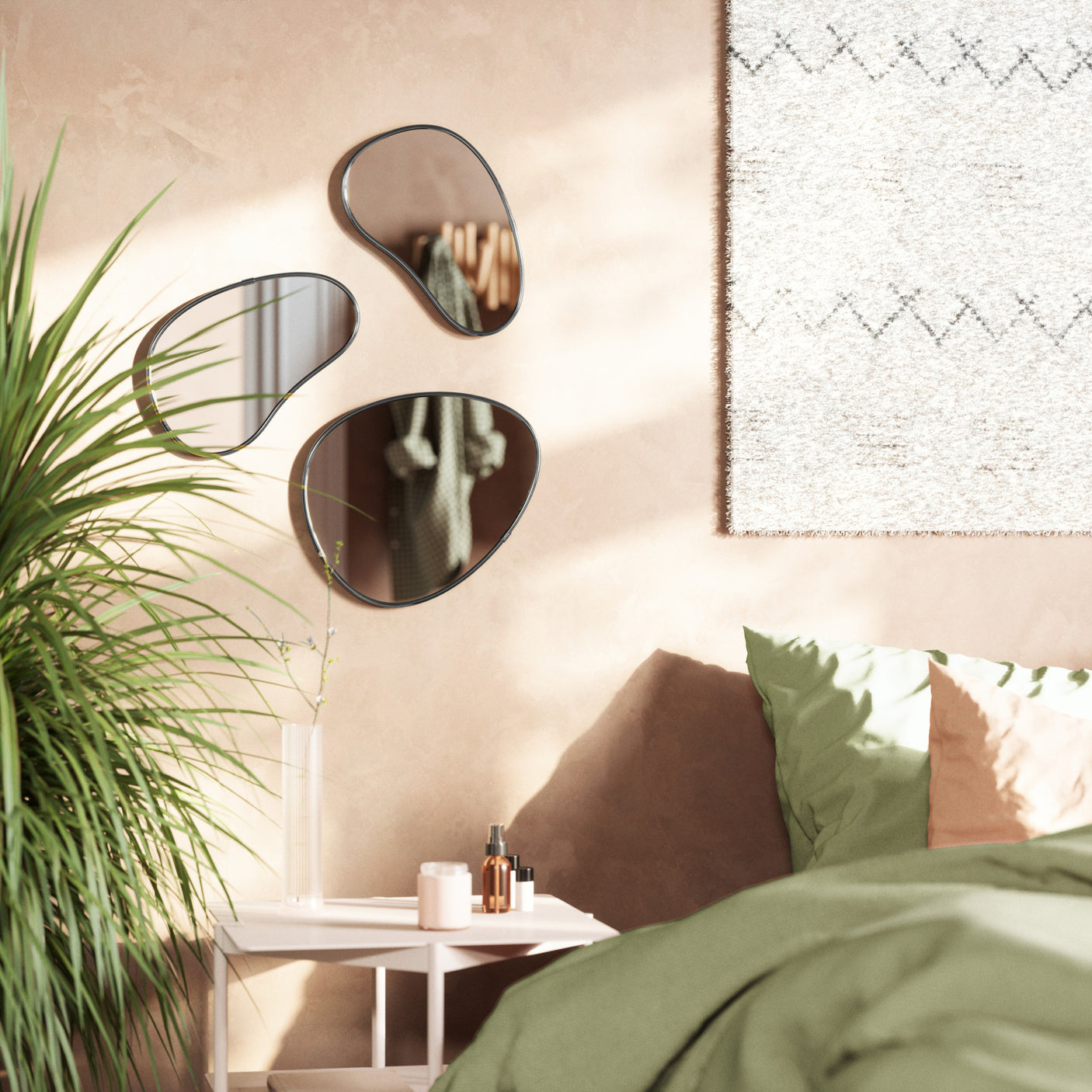 Hubba Pebble Wall Mirrors, Set of 3