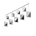 Exhibit Wall Picture Frames, Set of 9